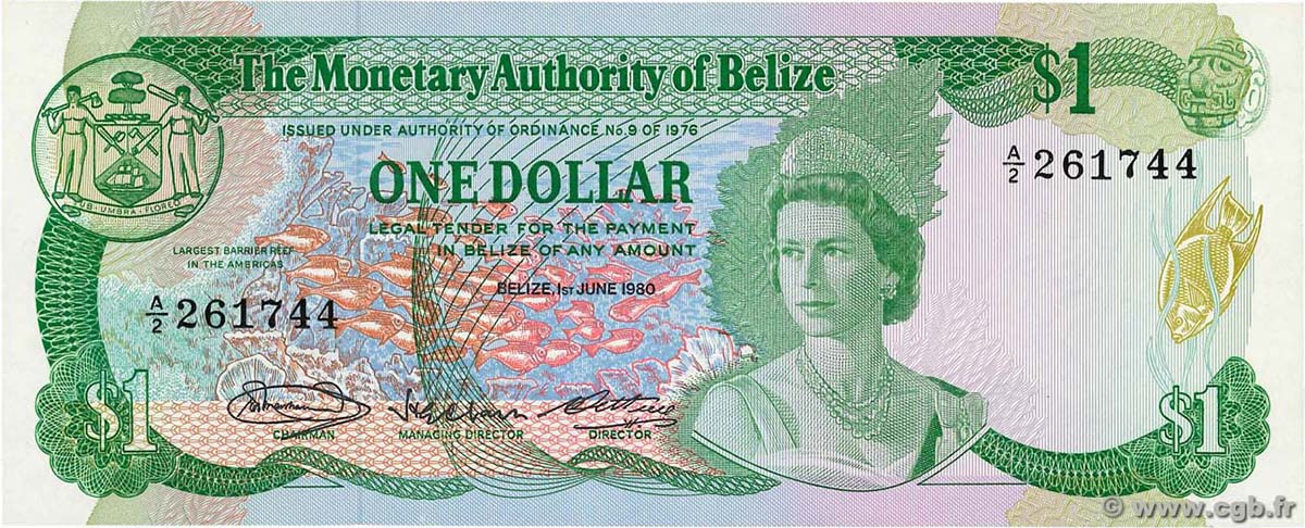 Белиз 1 доллар 1980