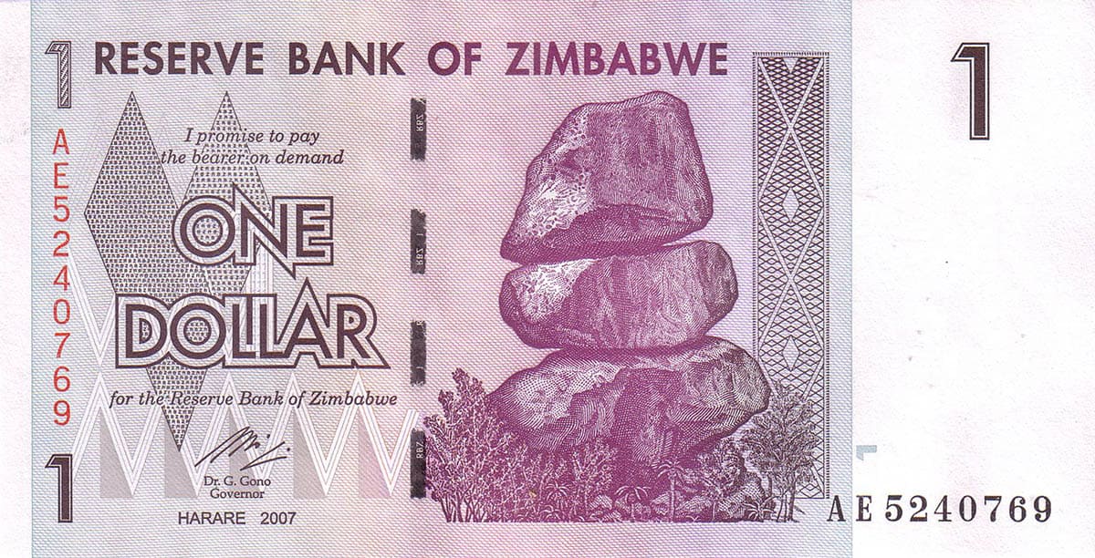 1 доллар Зимбабве 2007