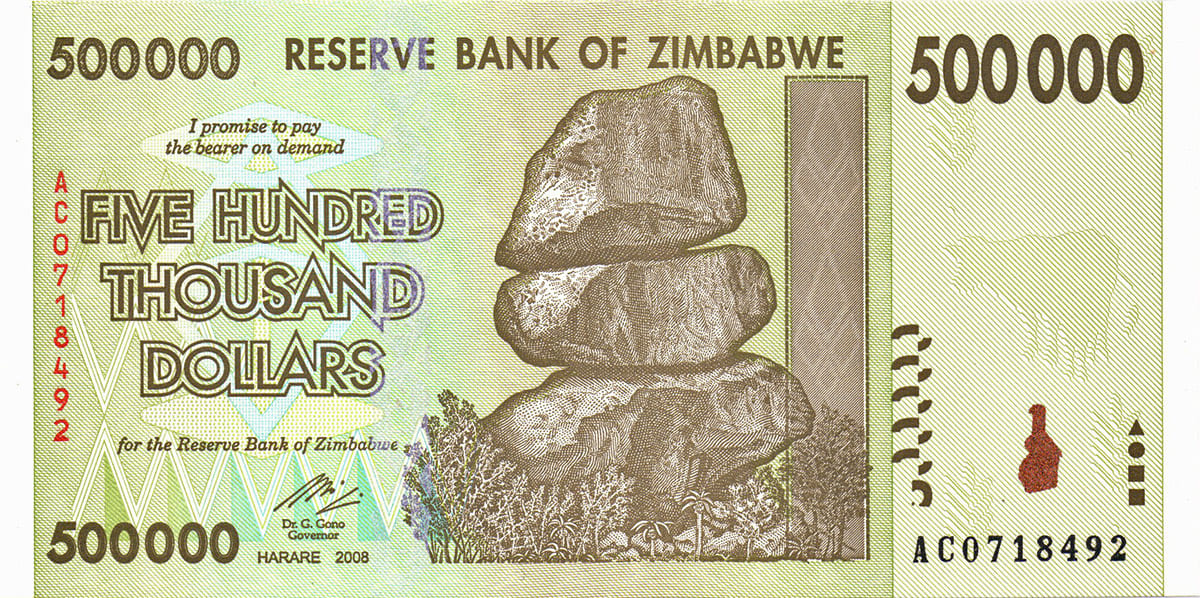 500 000 долларов Зимбабве 2008