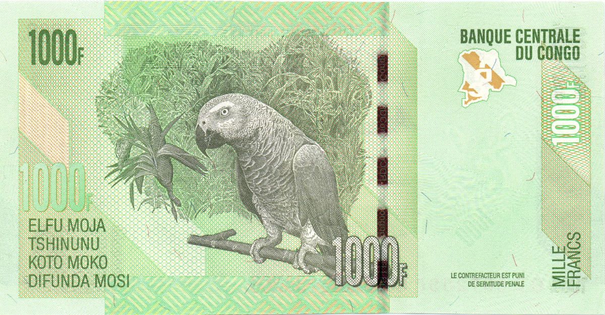 1000 франков  Конго 2013