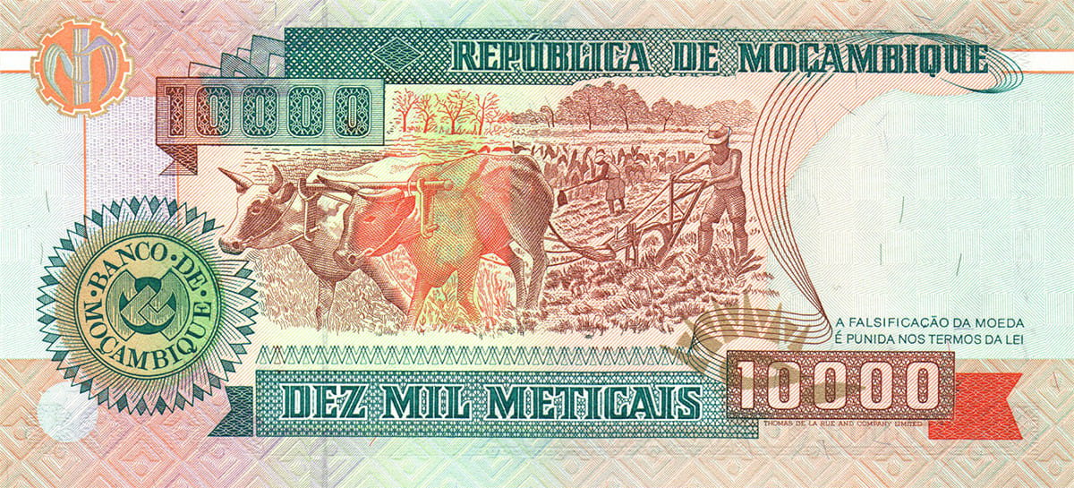 10 000 метикалов  Мозамбика 1991