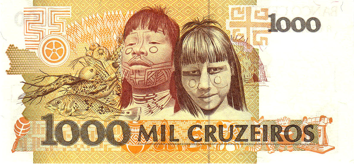 1000 крузейро Бразилии 1990