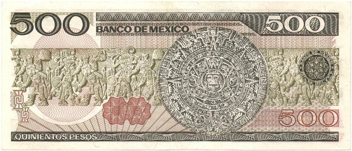 500 песо Мексики 1984