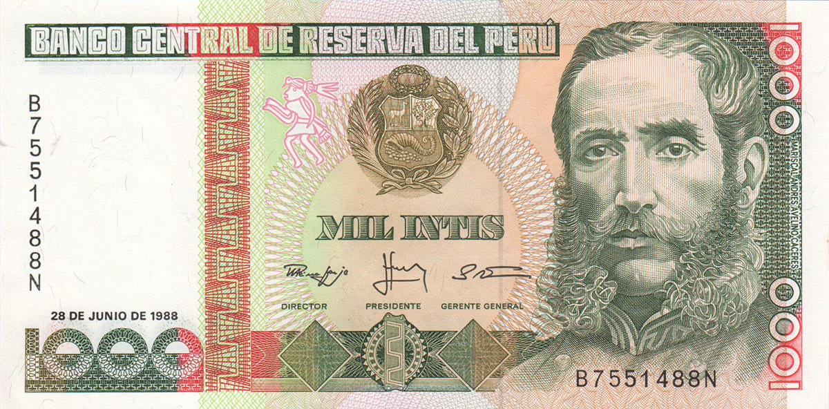 1000 инти Перу 1987
