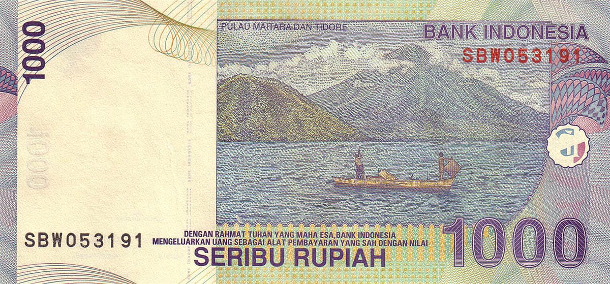 1000 рупий Индонезии 2009