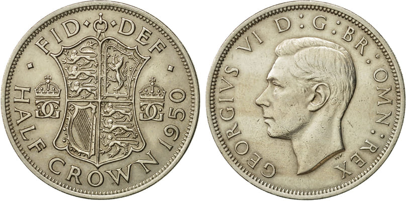 Великобритания. 1/2 кроны 1950