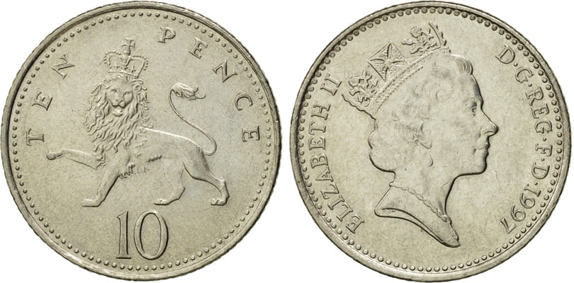 Великобритания. 10 пенсов 1997