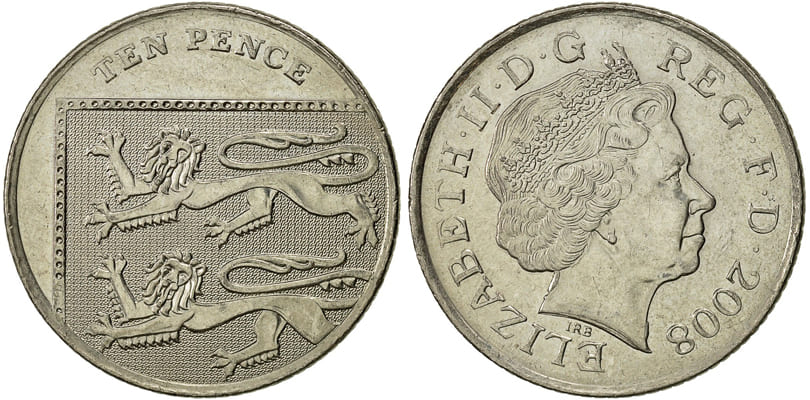 Великобритания. 10 пенсов 2008