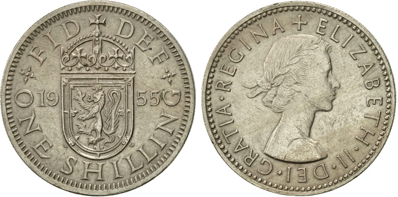 Великобритания. 1 шиллинг 1954 (шотландский тип)