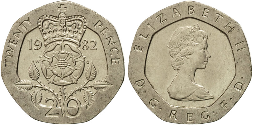 Великобритания. 20 пенсов 1982