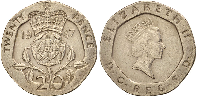 Великобритания. 20 пенсов 197