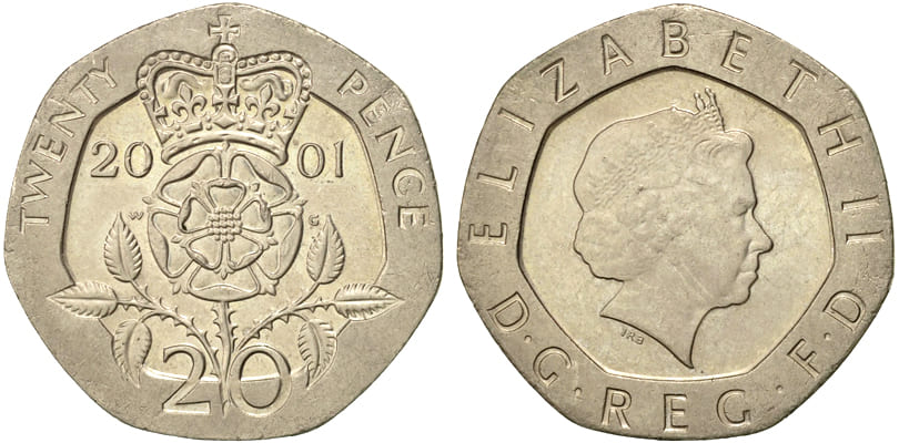 Великобритания. 20 пенсов 2001