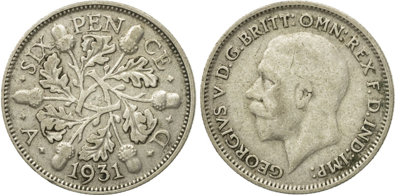 Велибритания. 6 пенсов 1931