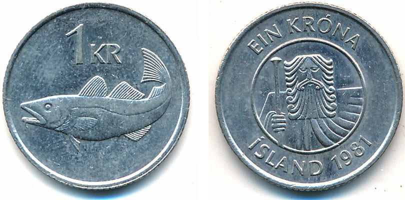 1 крона Исландии 1981