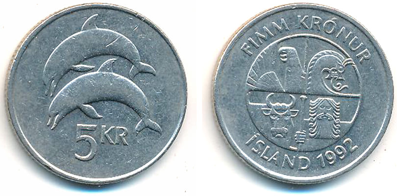 5 крон Исландии 1992