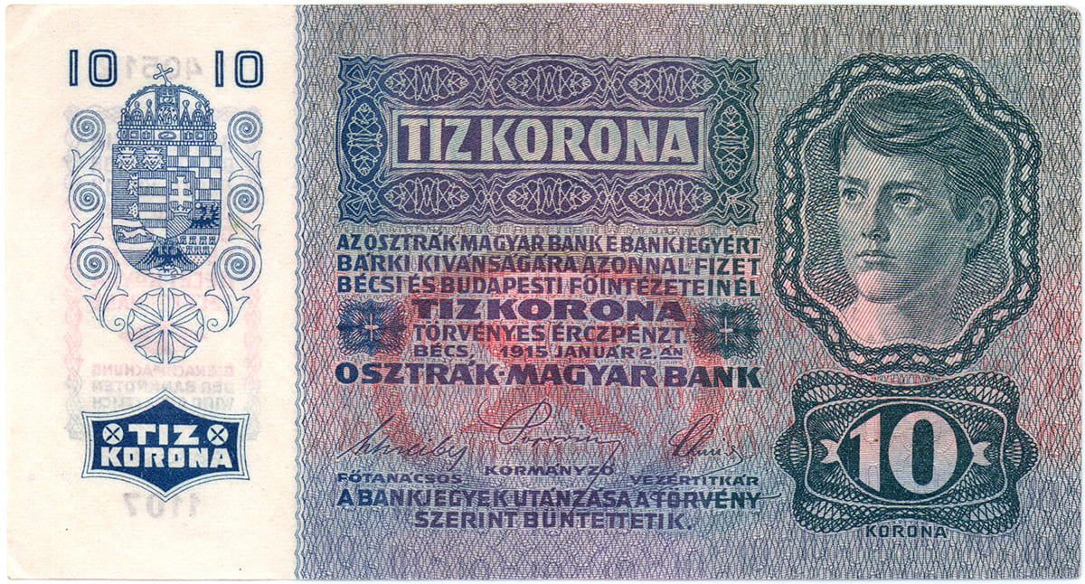 10 крон Австро-Венгрии 1915
