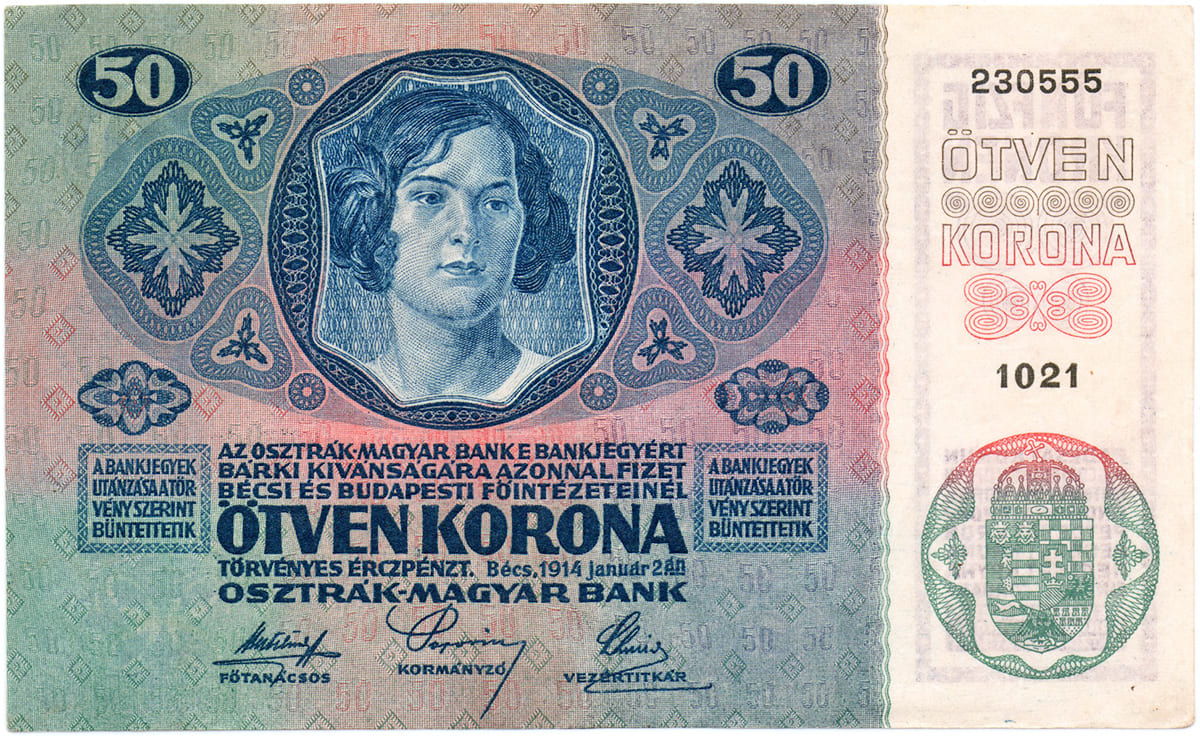50 крон Австро-Венгрии 1914