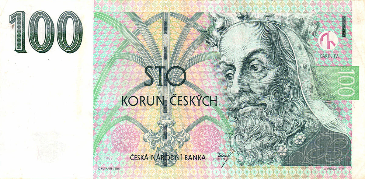 100 крон Чехии 1997