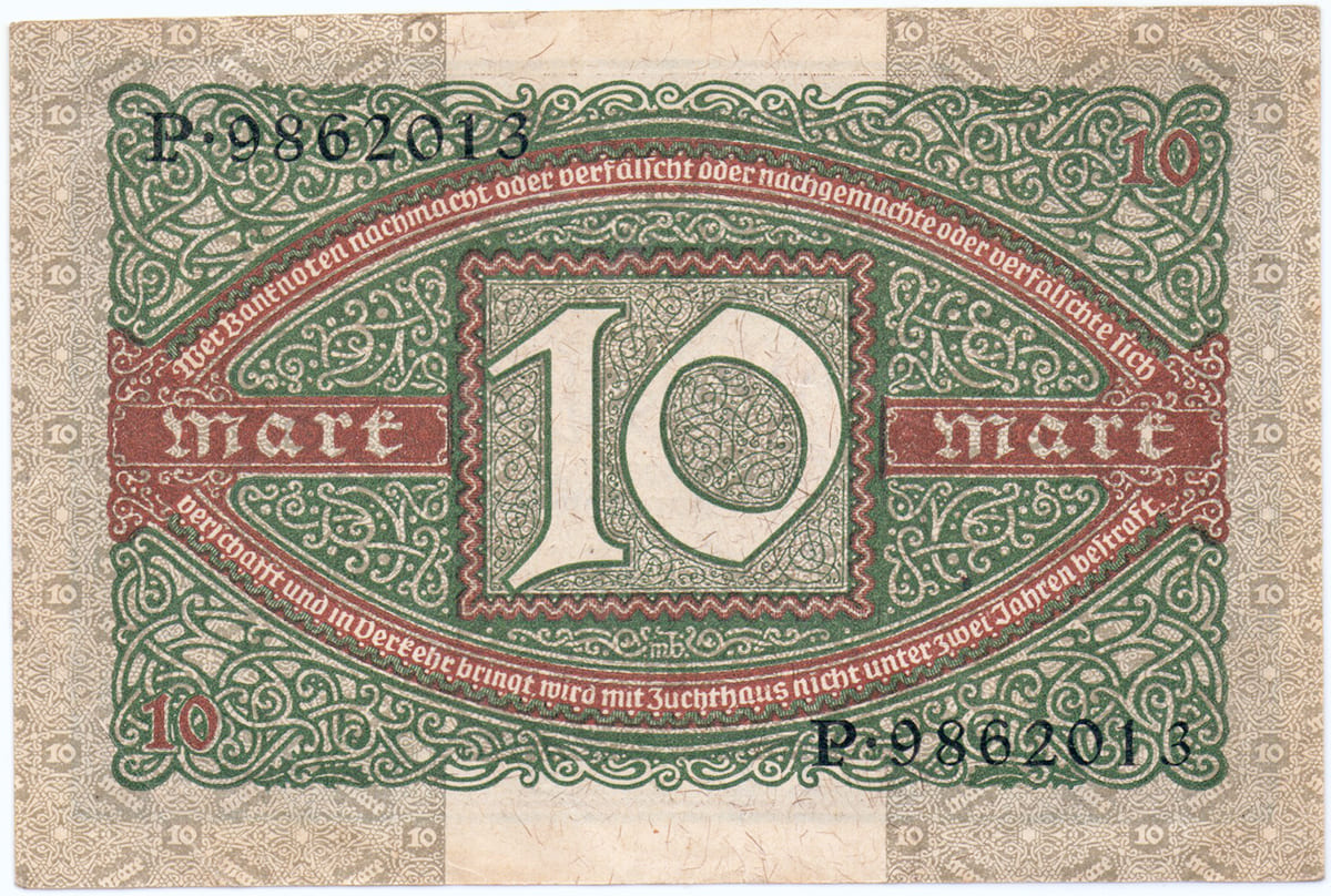 10 марок 1920 года Веймарской Республики