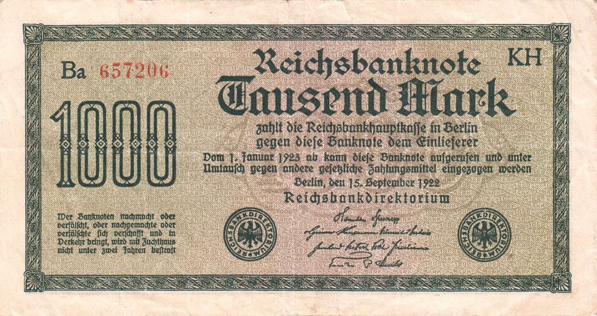 Германия. 1000 марок 1922 