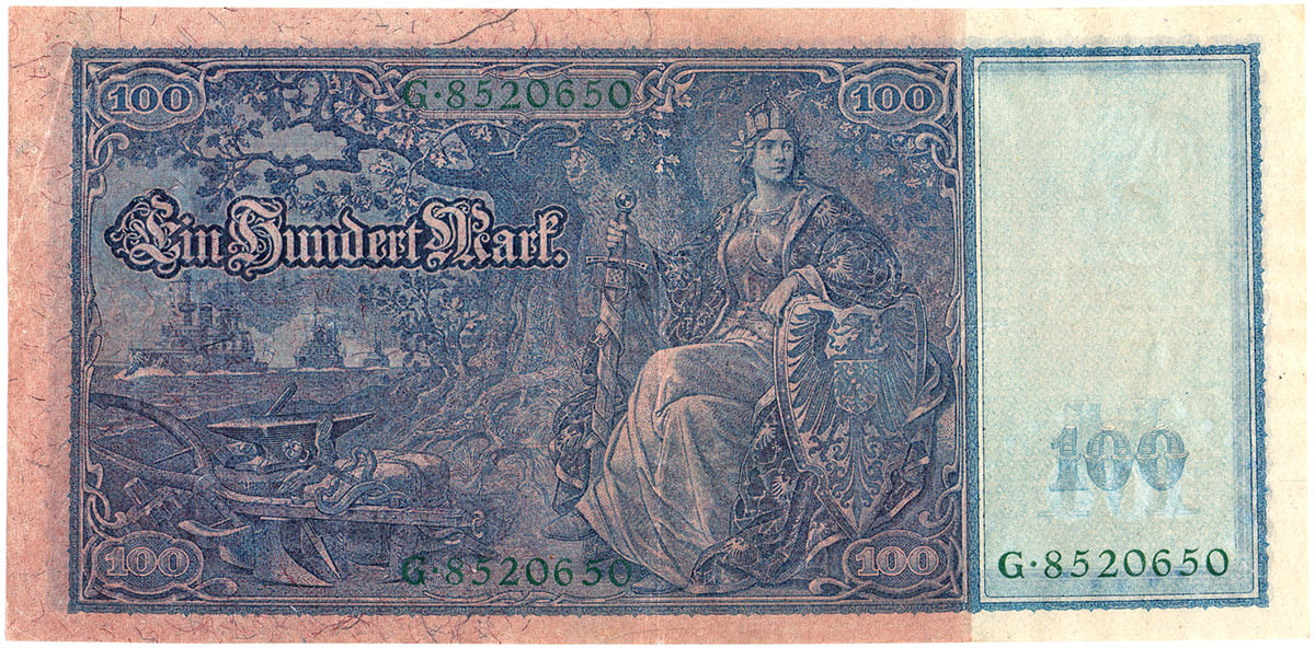 Кайзеровская Германия. 100 марок 21. April 1910.