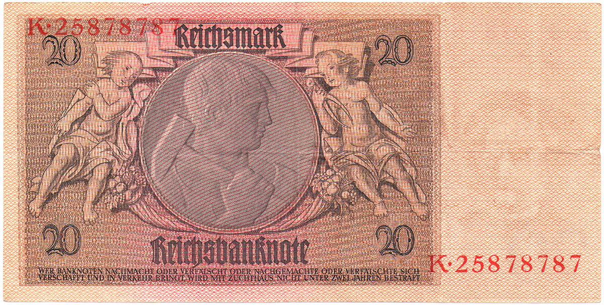 20 рейхсмарок Германии 1929 г.