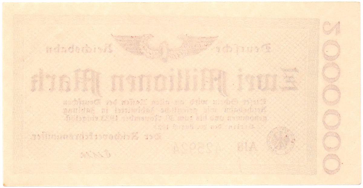 2 000 000 марок Deutsche Reichsbahn 1923