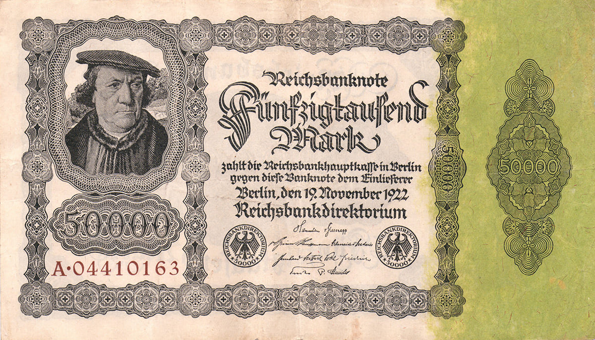 50 000 марок Веймарской Республики 1923