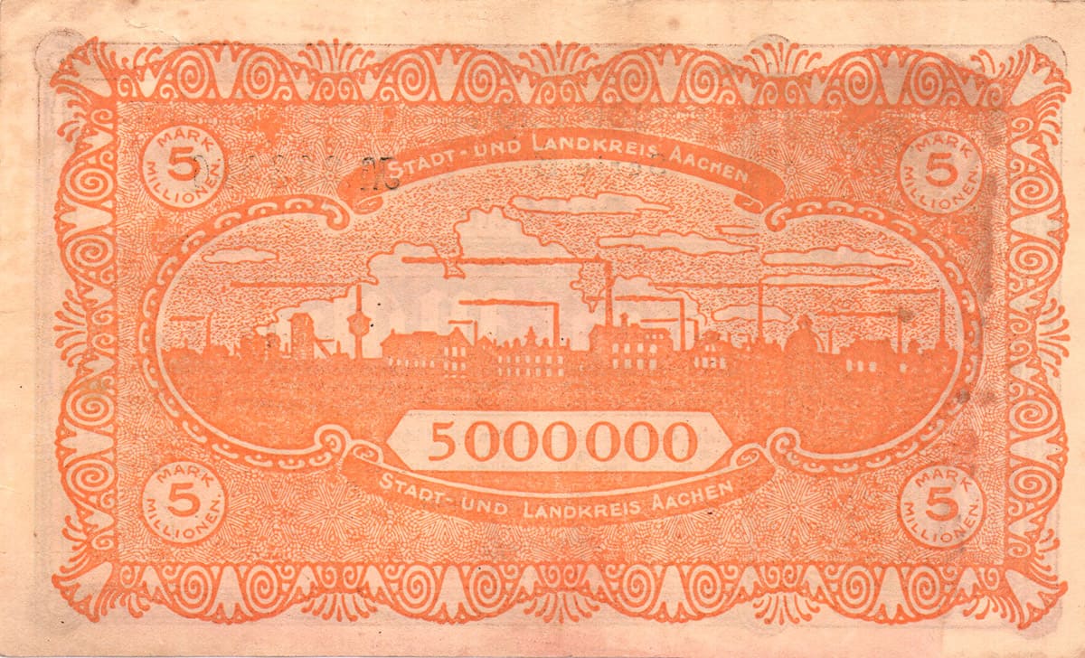 5 000 000 марок 1923 Stadt- und Landkreis Aachen