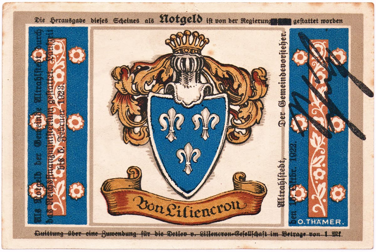 1 марка 1922 Altrahlstedt