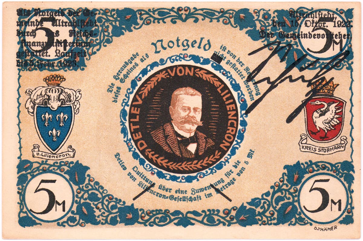 5 марок 1922 Altrahlstedt