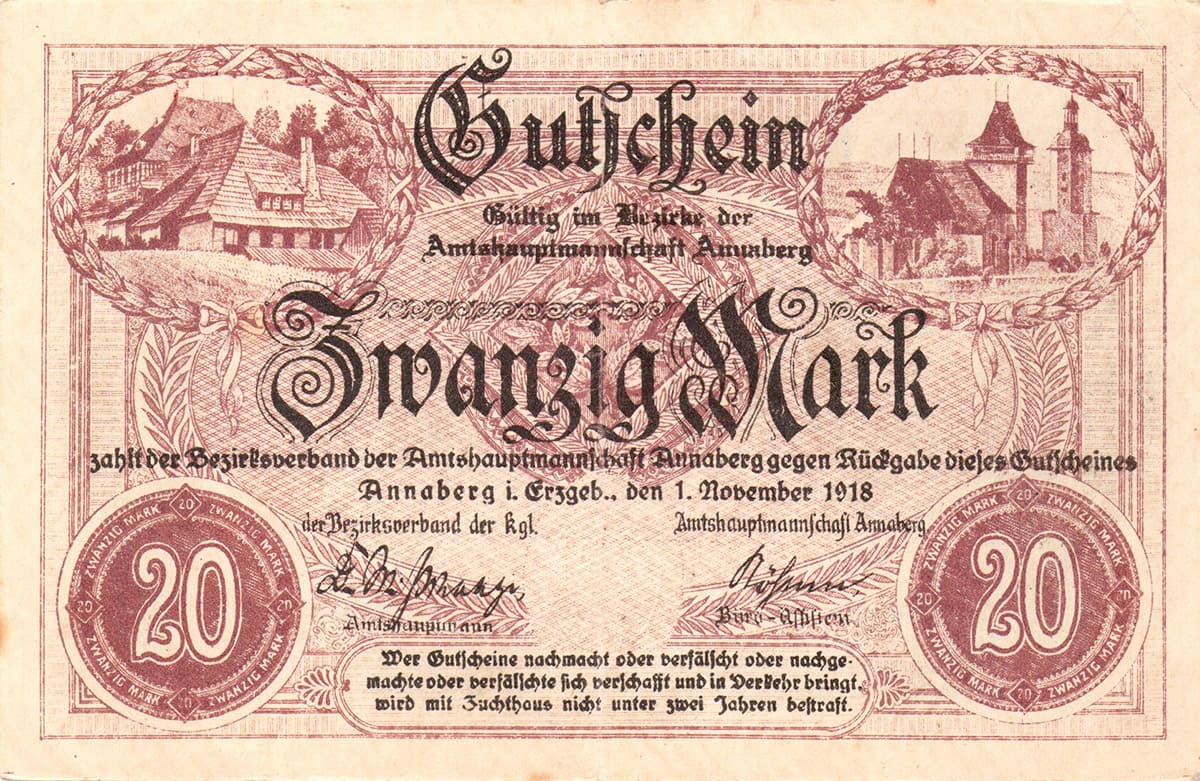 20 марок 1918 Stadt Annaberg