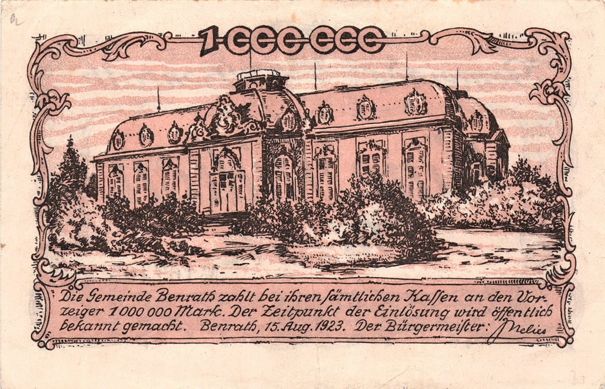 1 000 000 марок 1923 Gemeinde Benrath