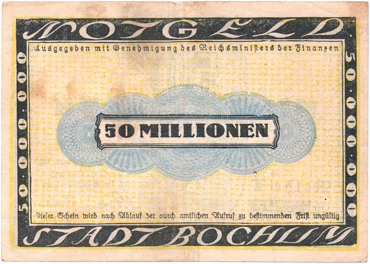 50 000 000 марок 1923 Notgeld der Stadt Bochum