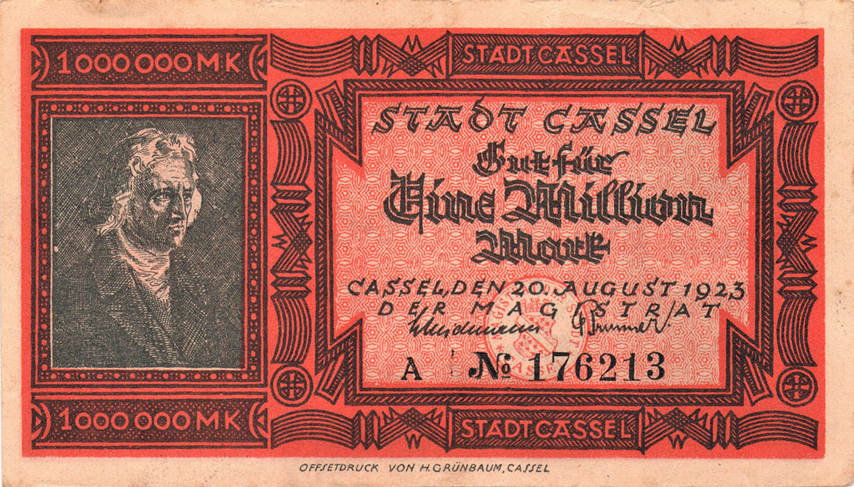 1 000 000 марок 1923 Stadt Cassel