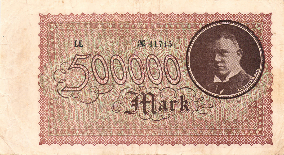 500 000 марок 1923 Kassenschein der Stadt Coblenz