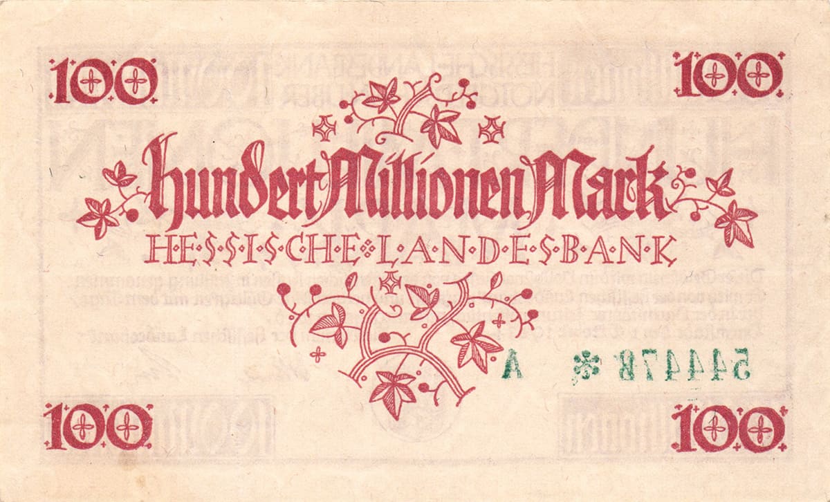 100 000 000 марок 1923 Hessische Landesbank