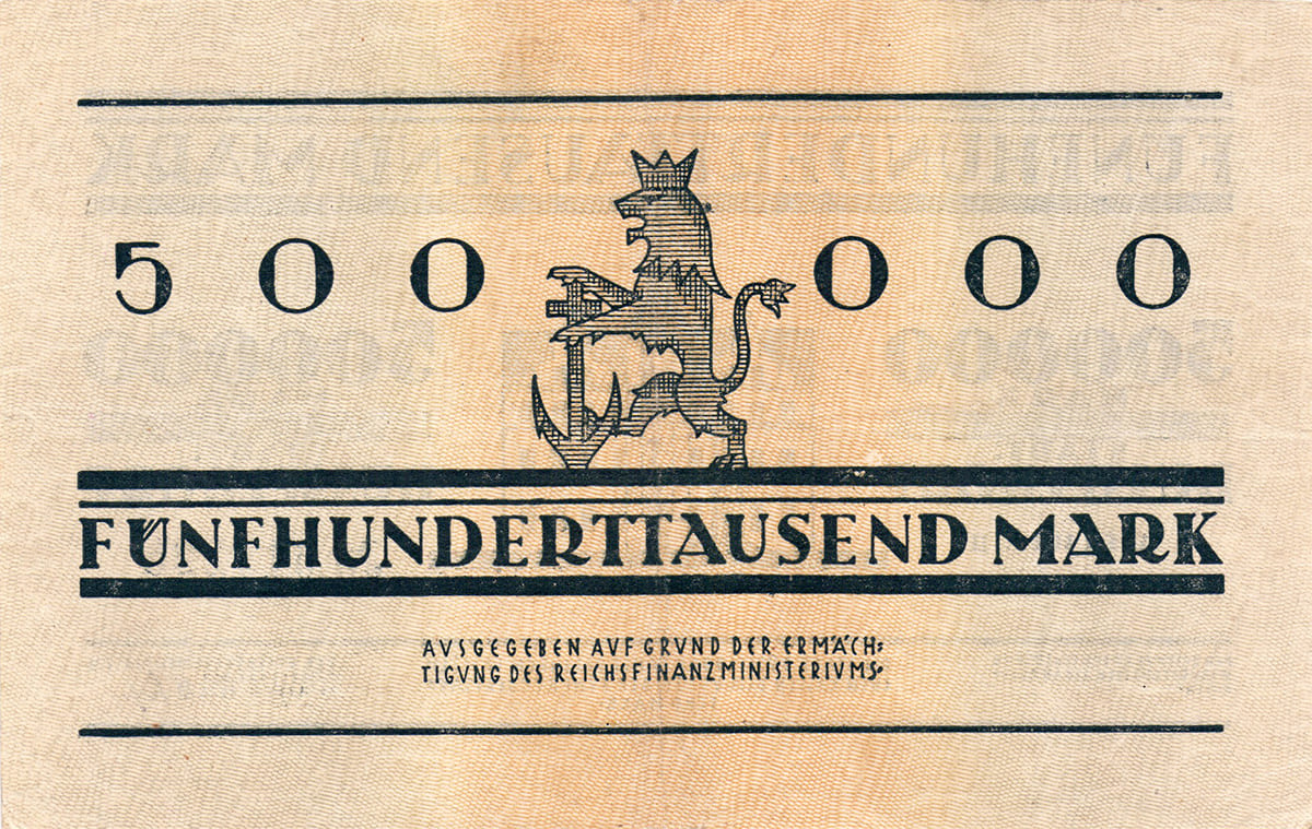 500 000 марок 1923 Stadt Düsseldorf 
