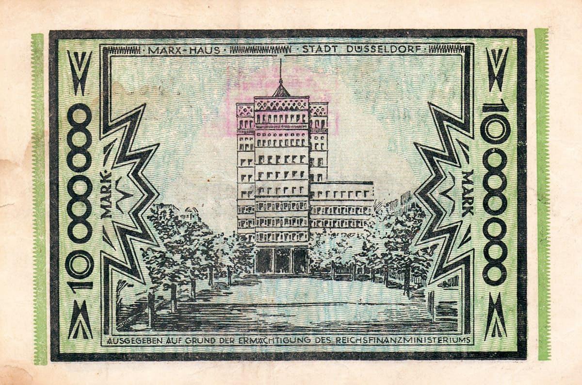 10 000 000 марок 1923 Stadt Düsseldorf 