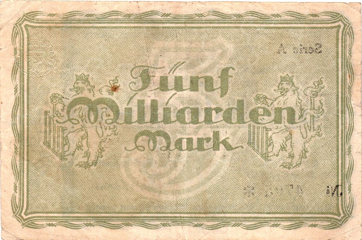 5 000 000 000 марок 1923 Stadt Elberfeld