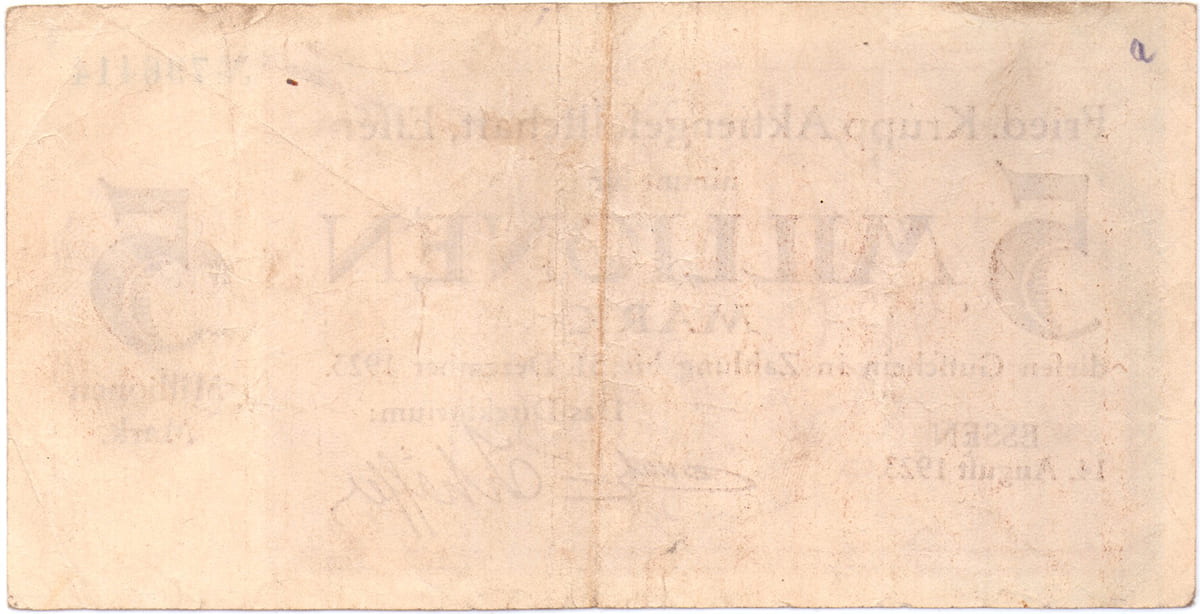 5 000 000 марок 1923 Friedrich Krupp Aktiengesellschaft