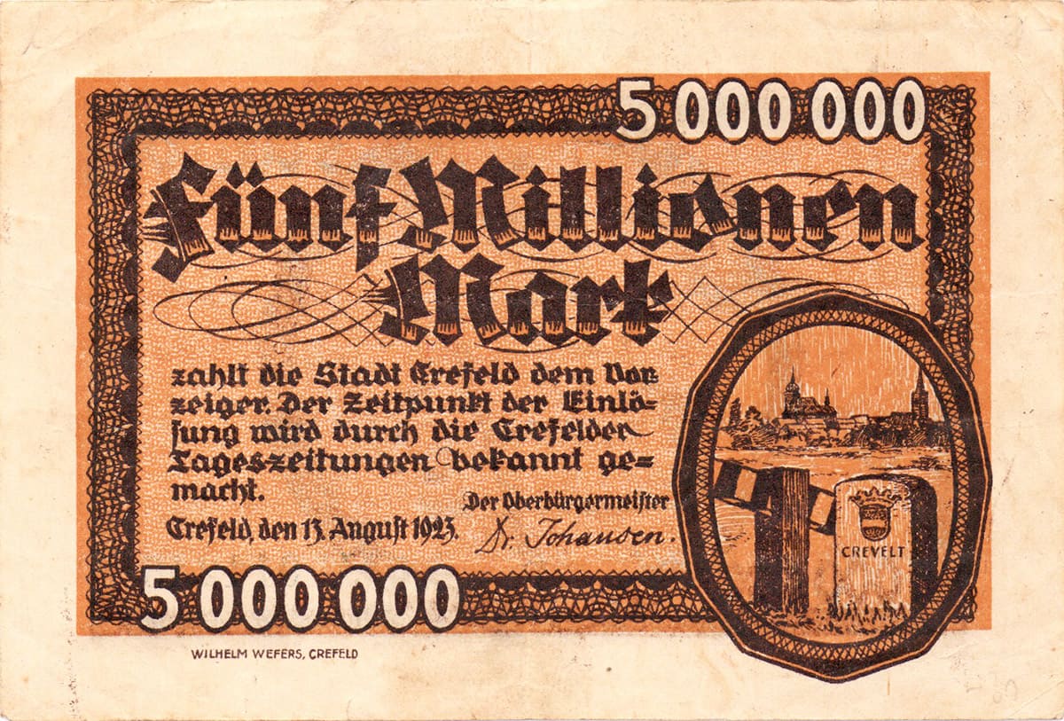 5 000 000 марок 1923 Stadt Crefeld