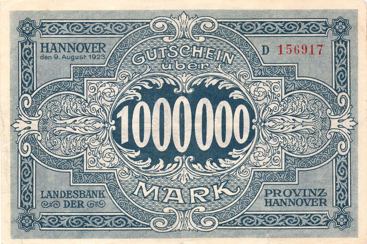 1 000 000 марок 1923 Landesbank der Provinz Hannover