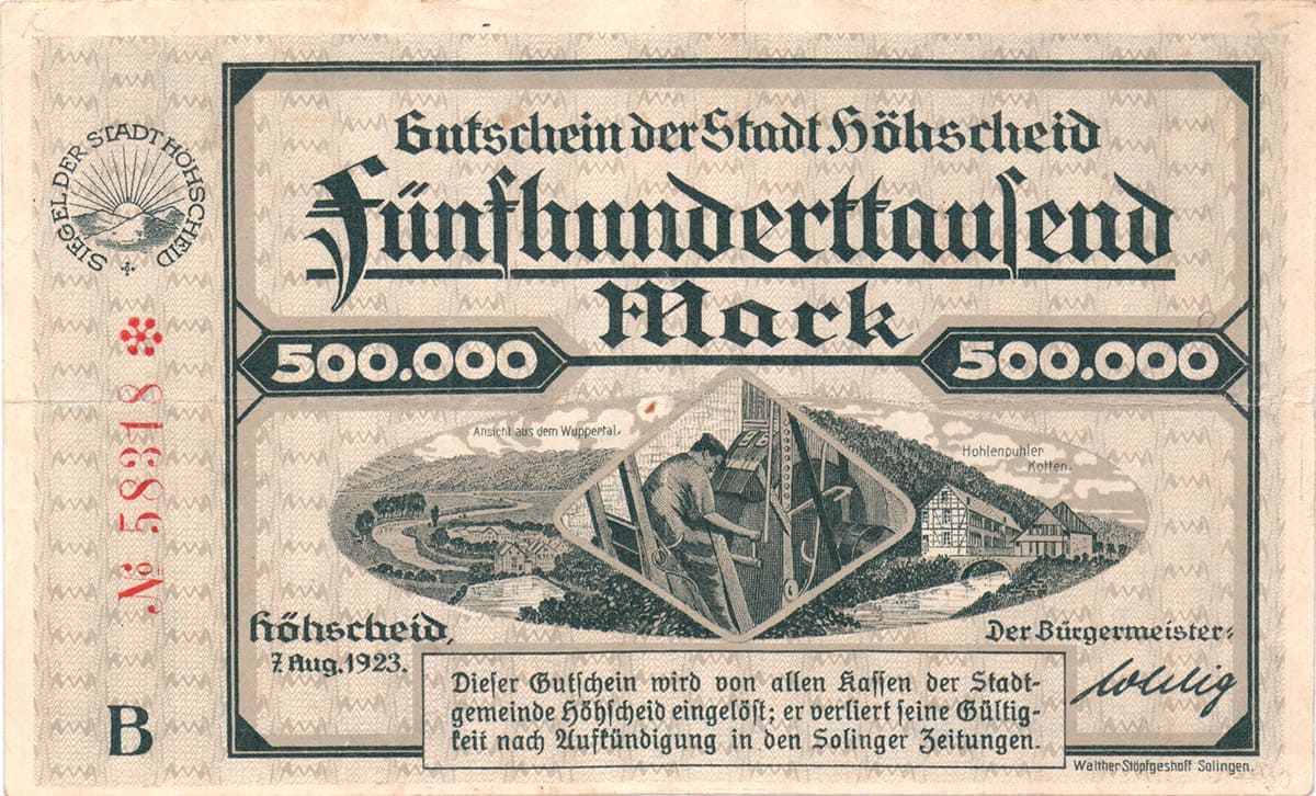 500 000 марок 1923 Stadt Herscheid