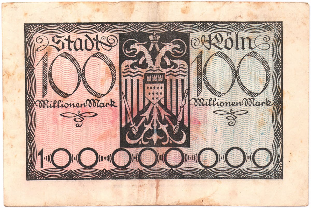100 000 000 марок 1923 Stadt Köln