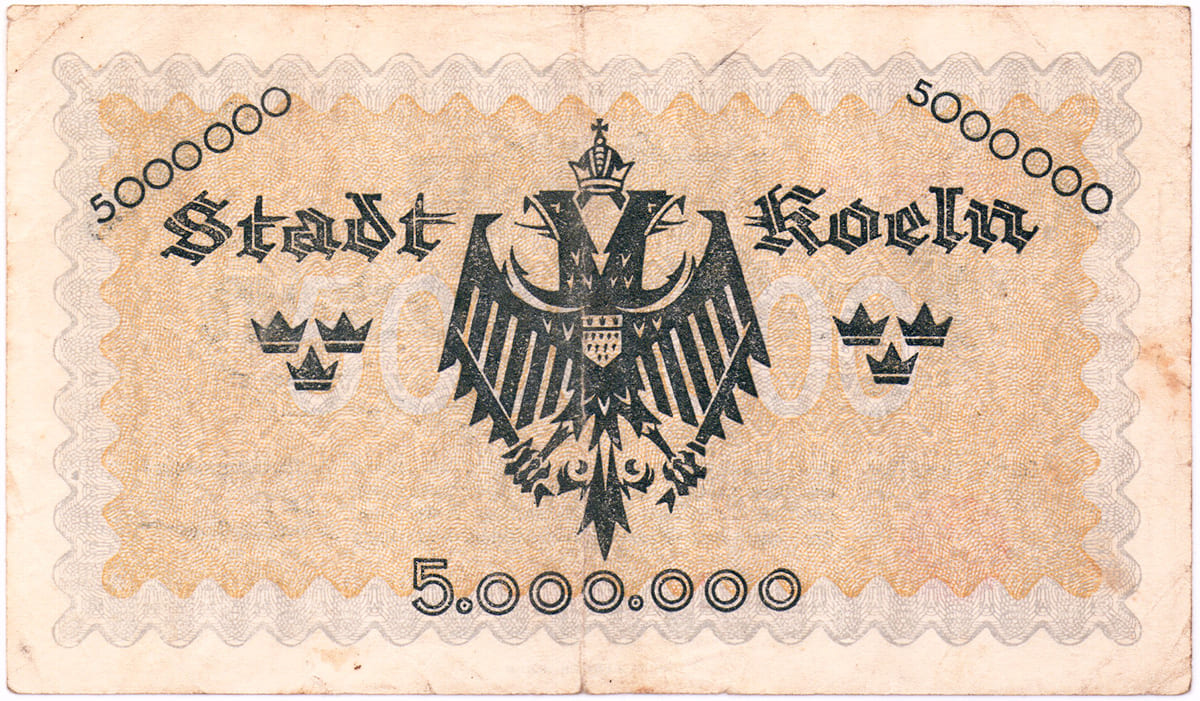 5 000 000 марок 1923 Stadt Köln