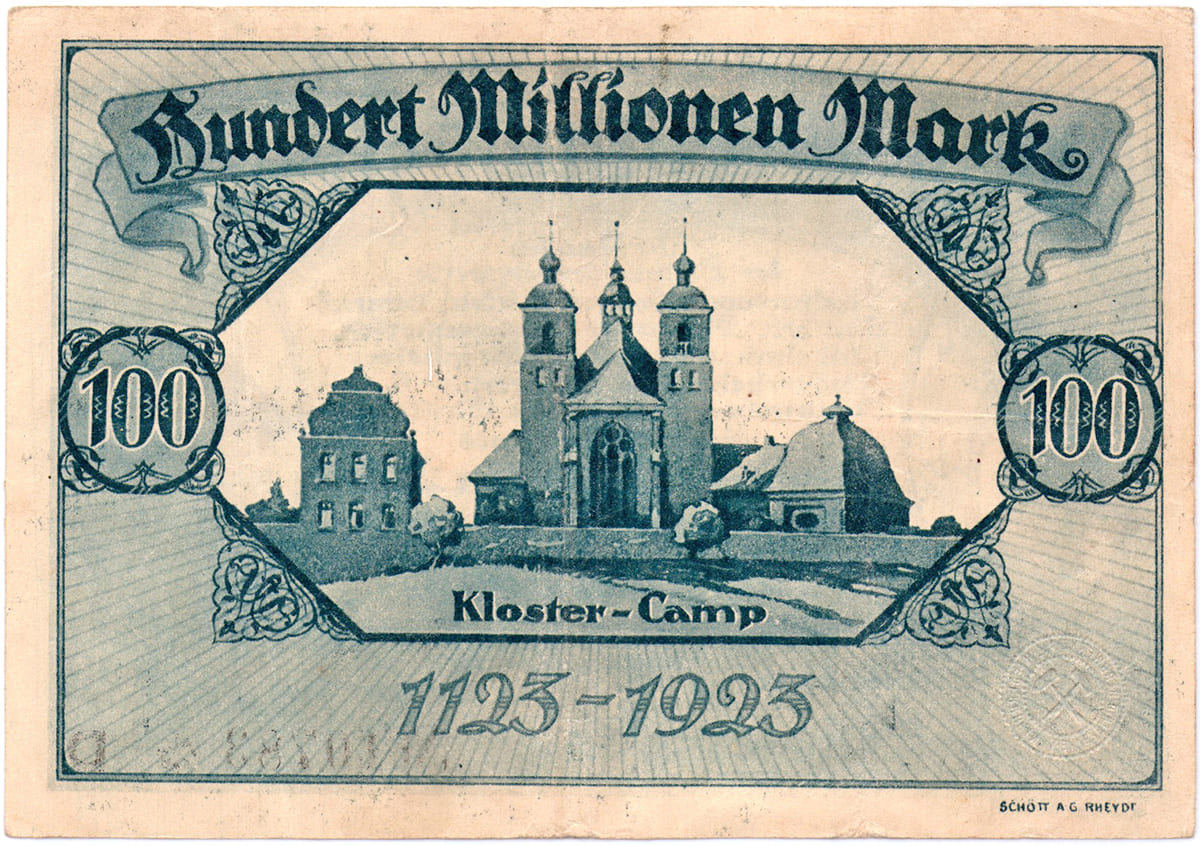 100 000 000 марок 1923 Verein der Bergwerke am linken Niederrhein e.V.