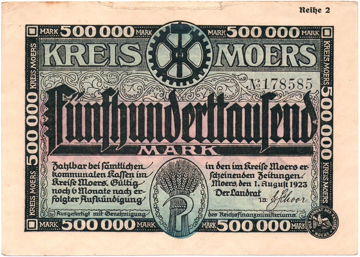 500 000 марок 1923 Kreiss Moers