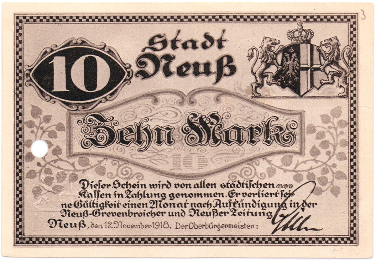 10 марок 1918 Stadt Neuss