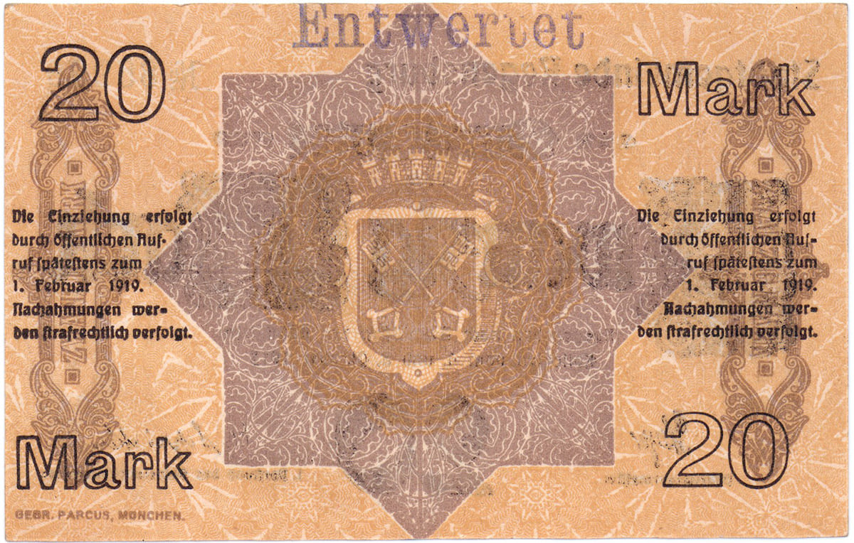 20 Mark 1918 Stadtgemeinde Regensburg